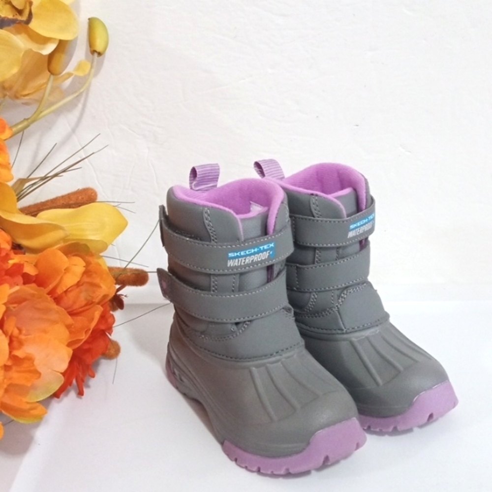 SKECHERS KIDS COLD RATED 29°C WATERPROOF INSULATED RAIN SNOW BOOTS SIZE 8 NWT